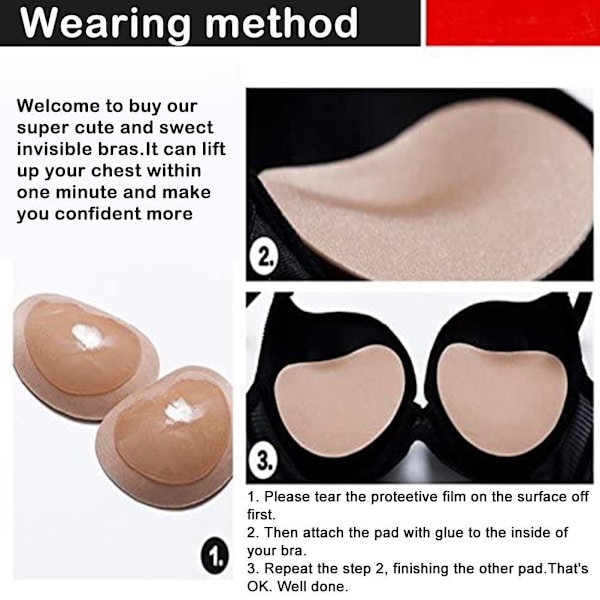 1 par kvinder bryst Push Up Pads Silikone BH Indsætter Bryst Cover Sticker Pads