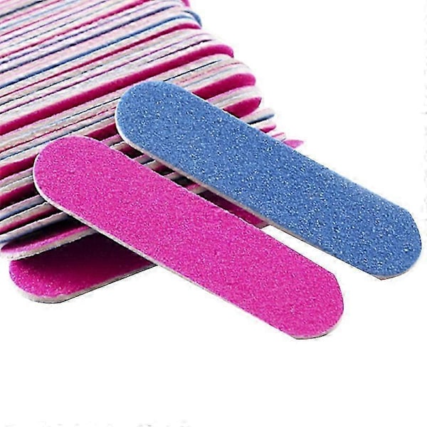 100 st Nagel Filar Dubbel Färg Trä Mini Buffer Sandpapper 180/240 Engångs Manikyrverktyg