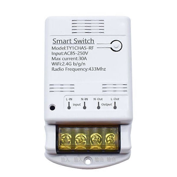 30A Wifi Switch Relæ Tuya Smartlife APP 433mhz RF Modtagermodul