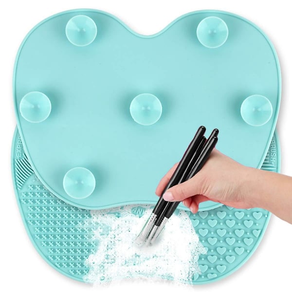 Quick Clean Makeup Brush Mat - Håndfri og reisevennlig børstevaskverktøy, Svart