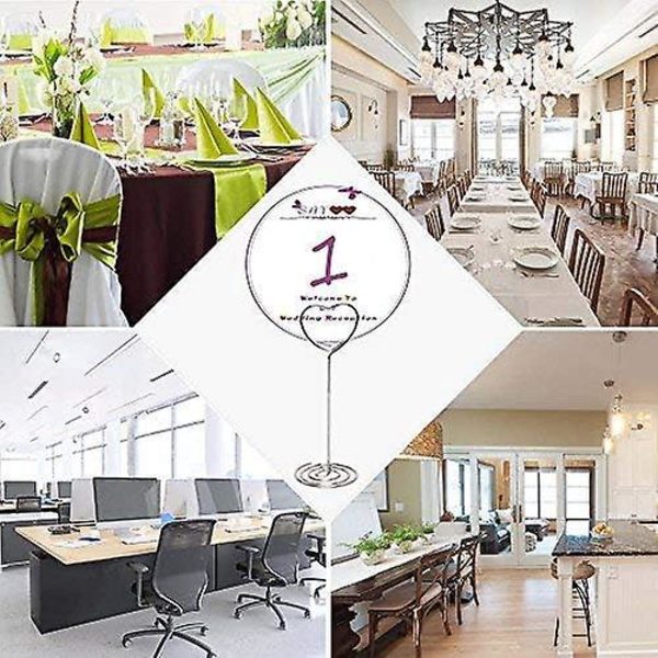25 stykker sølv hjerteformede bordnummerholdere for bryllup, arrangementer og kontorer