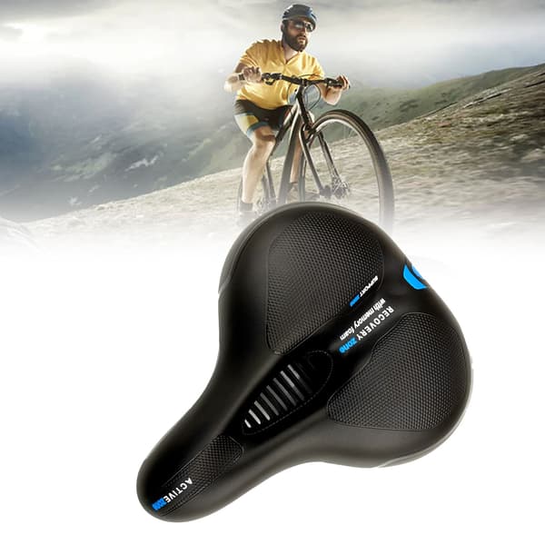 Cykelstolskudde Elastisk Slitstark Mjuk Andningsbar Mountainbikesadel med Reflexband Blå