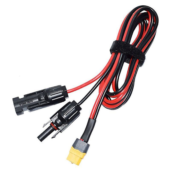 Solladekabel med Xt60-adapter - 12AWG, kompatibel med solcellepaneler og Xt60-f-kabel