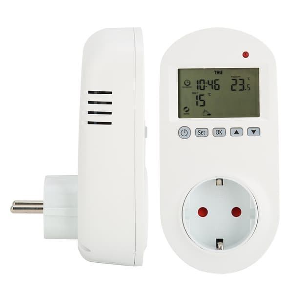 16A Plug-in Termostat Programmerbar Elektrisk Varme Temperaturregulator EU 230V
