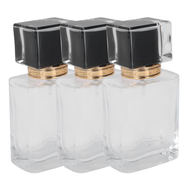 50 ml påfyllningsbar parfymflaska i glas, transparent spray, tom atomizerbehållare, svart