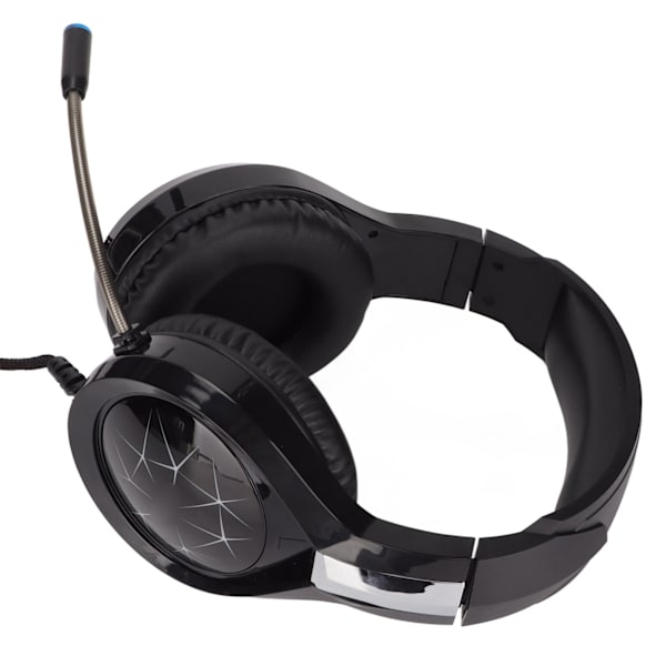 Spillhodesett med støydemping, stereo, myke øreputer, over-ear, USB-kablet hodetelefon med mikrofon, LED-lys for PS5 PC