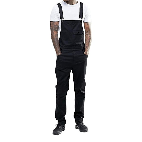 Miesten Slim Fit Denim-haalari - Rento Bib Overall Romper L Musta