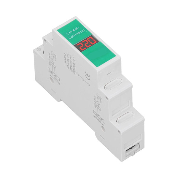 TONGOU Din-skena spänningsmätare intelligent LCD digital AC voltmeter 1 fas 60‑450V