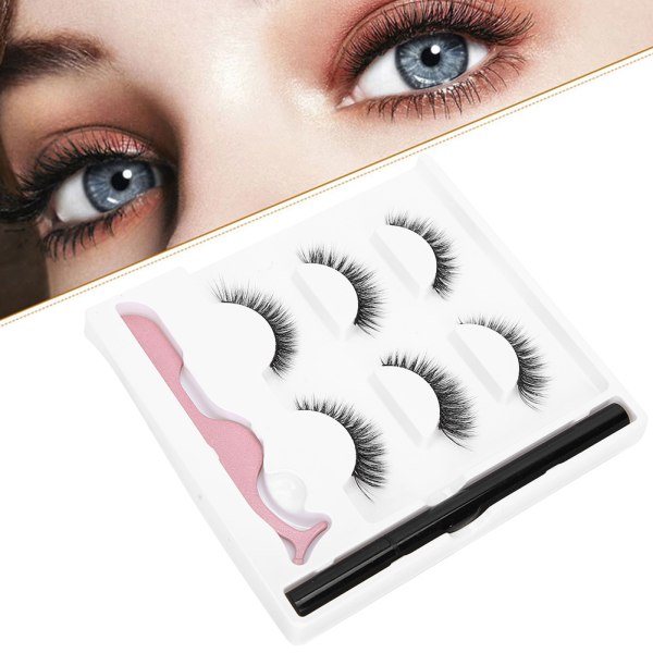 3 par lösögonfransar flytande eyeliner set Vattenfast ögonmakeup-verktyg3D-02