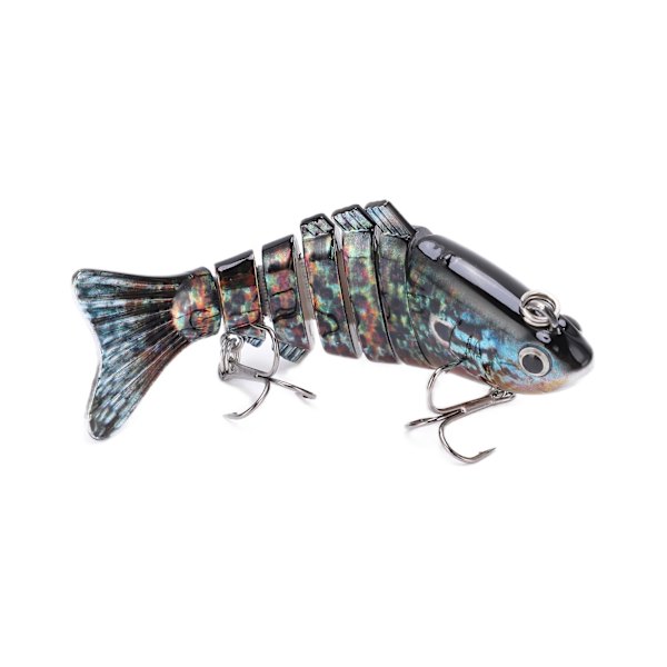 Flerleddet Swimbait Multi Sektions Fiskeri Hard Bait med 2 Kroge til Bas Ørred Ferskvand Saltvand2#