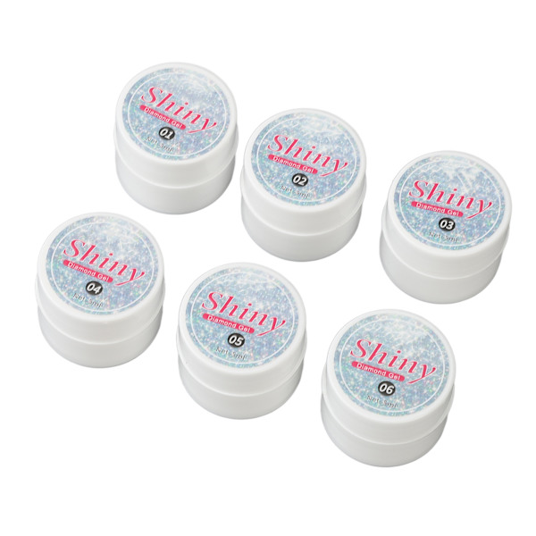 Glittrande Gelnagellack Set 6 Färger Holografisk Soak Off UV Gel Polish Kit för Kvinnor Flickor