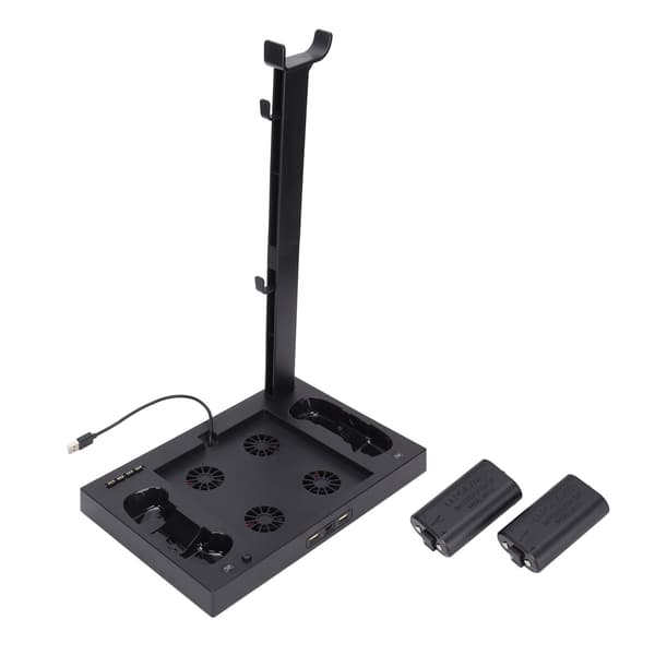 Til Xbox Series X-konsol kølestativ Multifunktionel køleventilatorbase med headsetbeslag batteriadapter