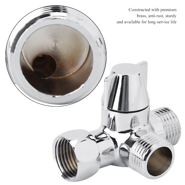 G1/2\" Bruse Trevejs T-formet Adapter Vandafleder Stik Toilet Bidet Vandseparator