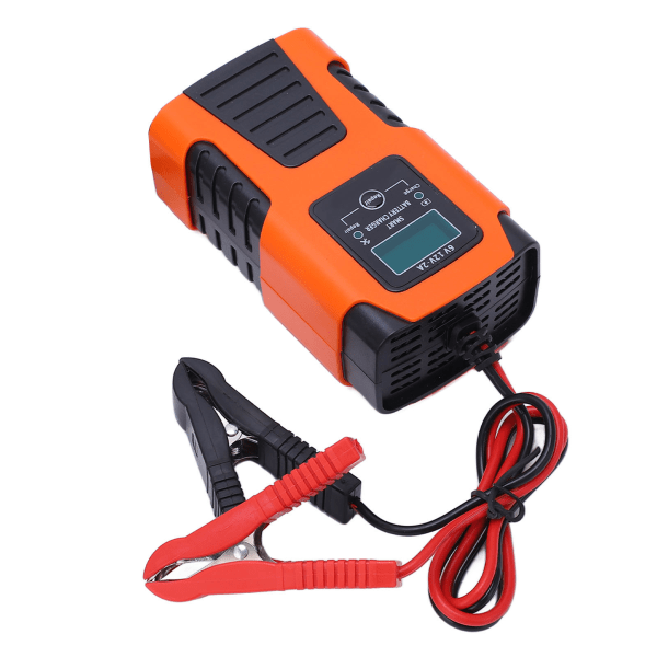 Smart Batterilader Automatisk 3-trins Selvbskyttelseslader med LCD-skærm AC100‑240V EU-stik
