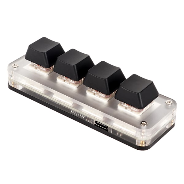 Röd Switch Makro Tangentbord Plug and Play Ergonomiska anpassade rattar USB minitangentbord för stationär PC 4 tangenter