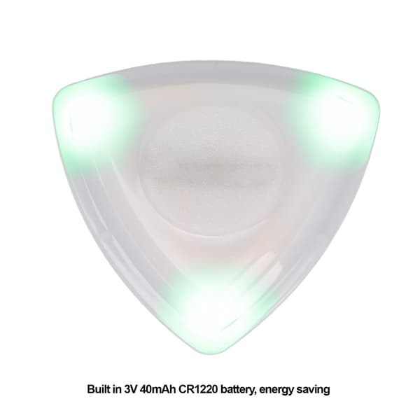 LED-plektrum med högsensitivitet och utbytbart batteri - Grön Lysande Grön