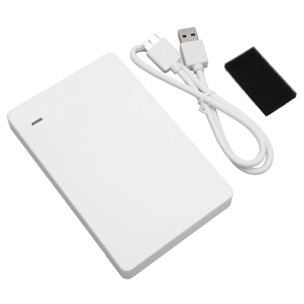 2,5-tums hårddiskhölje USB3.0 Plug and Play mobilt HDD-hölje externt HDD-höljesadapter för Windows för OS vitt
