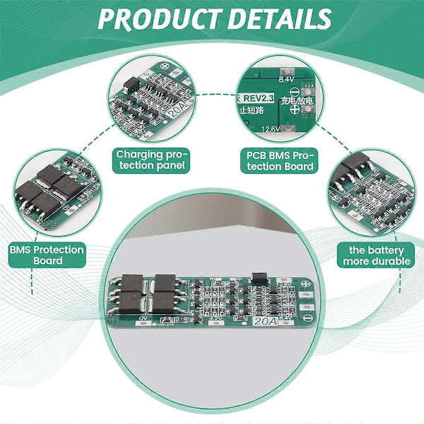 10 kpl 3S 20A BMS 18650 Li-Ion litiumakku laturimoduuli