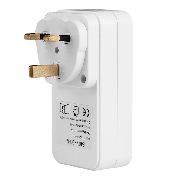 Elektronisk Type Nedtælling Stikkontakt Skifte Strøm Timer Timing Off Stikkontakt 100-240V (BS)