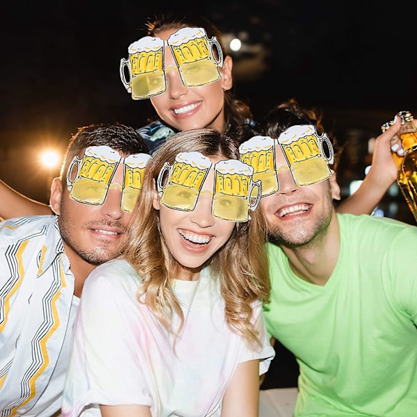 Gadget Morsomme Briller Ølbriller Kostyme for Utdrikningslag Festivaler 4 stk