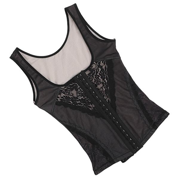 Åndbar Kvinde Vægttab Korset Høj Elastisk Talje Slankning Body Shaping Bodysuit SortL