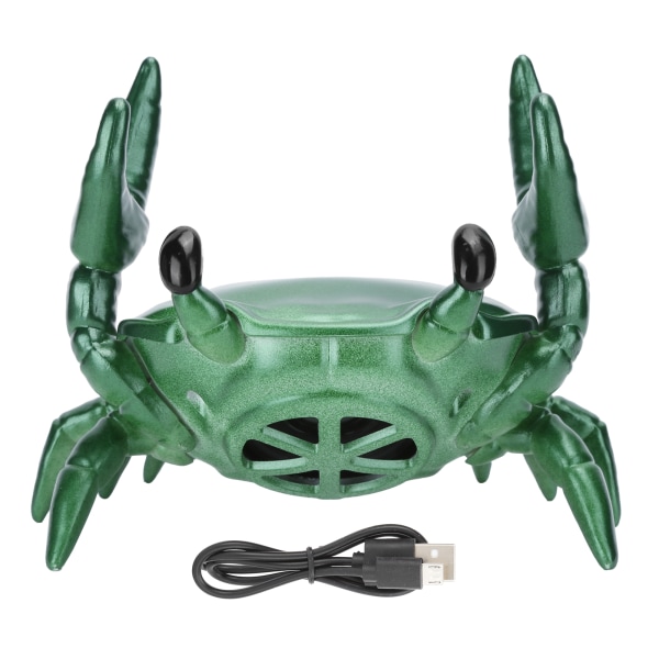2 in 1 matkapuhelinteline Bluetooth -kaiutin Crab Shape -kiinnike 360 ​​asteen tilaäänikaiutin (vihreä)