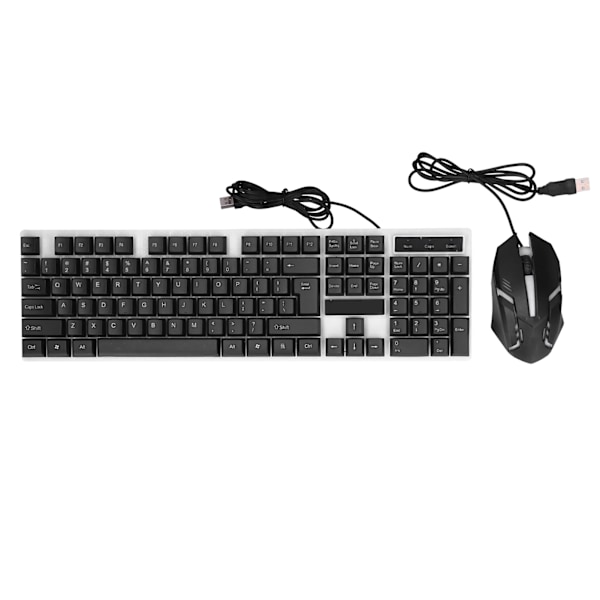USB-tastatur og mus, holdbar ABS, komfortabel, ergonomisk, datatilbehør for kontor og hjem
