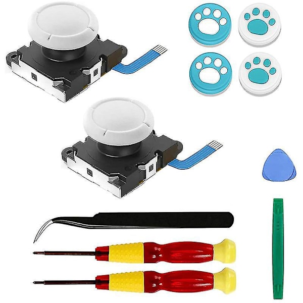 2-pack Ersättningsjoystick Analog Thumbstick Del för Switch Lite Controller - med Reparationsverktyg Ki-B7