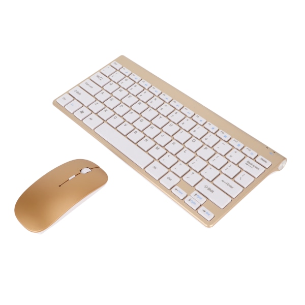 Smart Wireless Keyboard Mouse Kit Hiljainen LED-ilmaisin Vedenpitävä Power Kompakti Näppäimistö Set Office Goldille