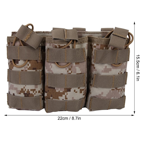 Triple Open Top Magazine Molle Pouch Military Bag for Vest Outdoor Accessory(AOR1)