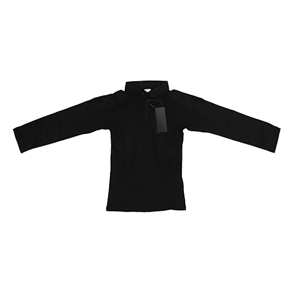 Kamp T-shirt Langærmet Lynlås Unisex Bomuld Polyester Åndbar med Albuepude Skulderlomme Kamptøj til Cosplay Sort L