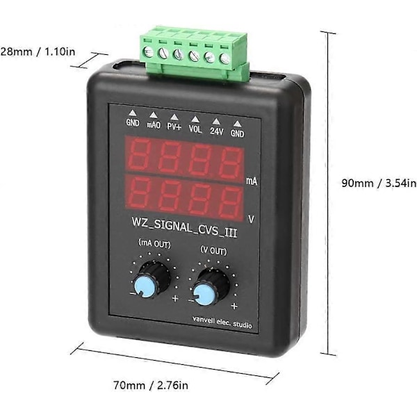 4-20mA Signalgenerator 0-10V 24V Spänningssändare Signalkälla Konstant Strömkälla med Display
