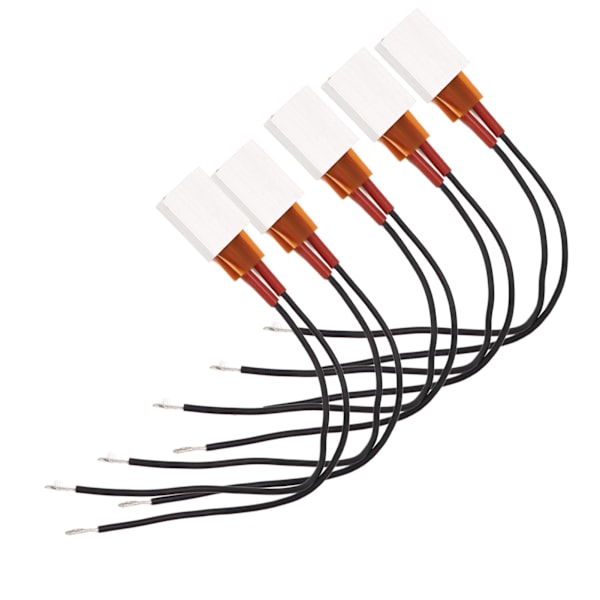 5 stk PTC varmeplade keramisk termostatisk aluminium PTC varmeelement 70℃ sort kabel 12V