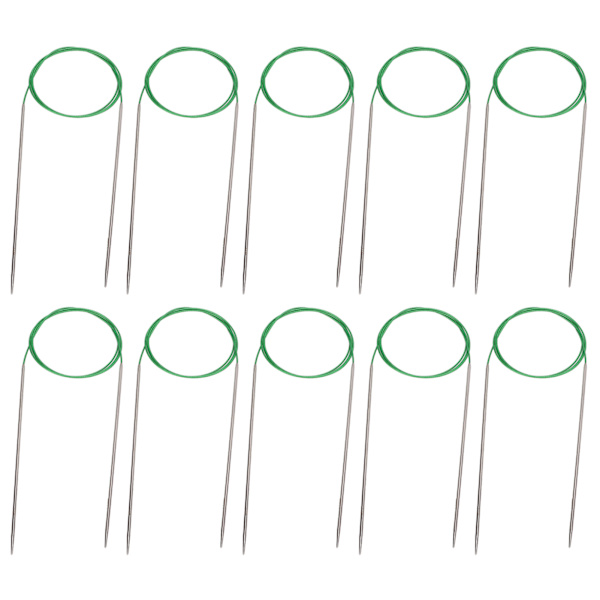 10 st cirkulära stickor i rostfritt stål, 100 cm långa, för stickning av tröjor och trådslingor