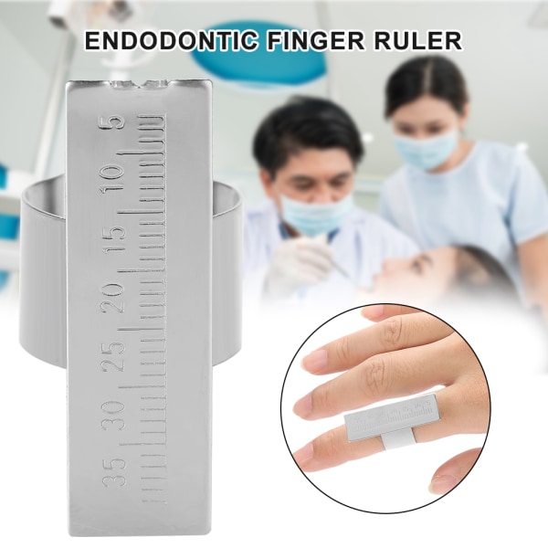 Rostfritt stål dental endodonti fingerlinjal Autoklaverbar endodontisk linjal tandmätare