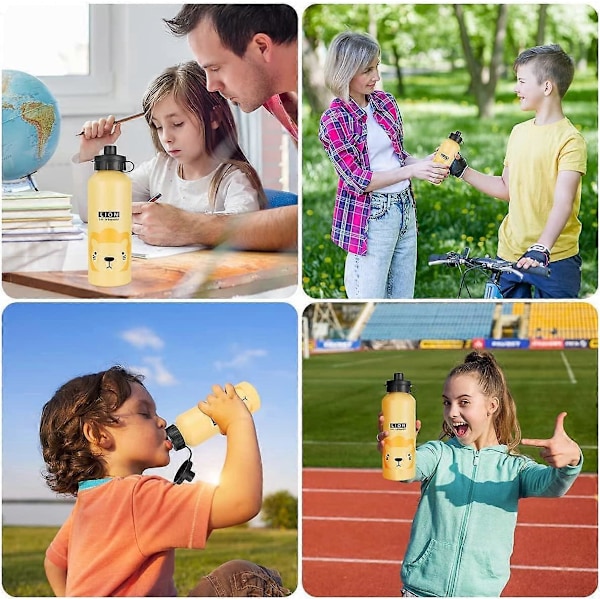 Lasten juomapullo 500ml, urheilujuomapullo lapsille tiiviillä kannella, kevyt juomapullo lapsille, kouluun ja kotiin