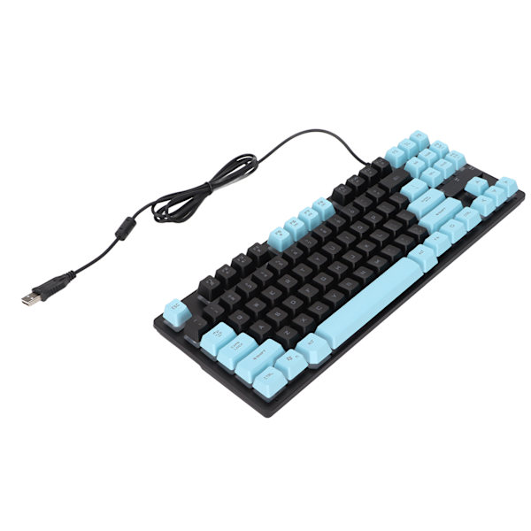 Mekanisk tangentbord Känslig utlösning Lätt bärbar Tvåfärgad sömnad PC-tangentbord för stationär bärbar dator Svart blå