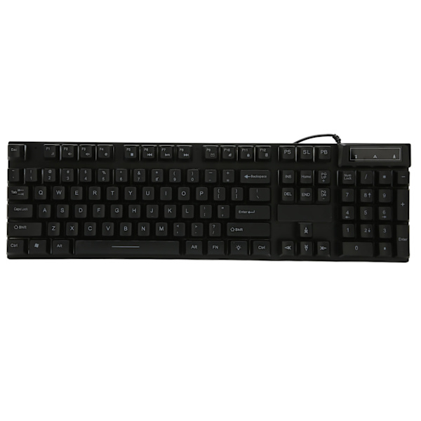 Gamingtangentbord Kabelanslutet 104 nycklar Ergonomisk bakgrundsbelysning USB tangentbord för hemmakontor bärbar dator Arbetsspelsvart