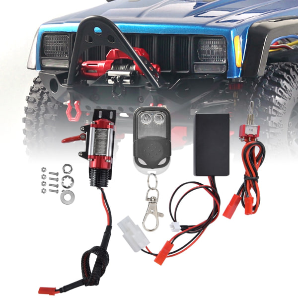 RC-bil metallvinsj med fjernkontrolltilbehør passer til Axial SCX10 90046 D90 1/10 RC Crawler Truck