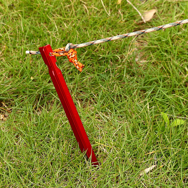 4 STK/Pakke 18CM Aluminiumslegering Vindtau Anker Telt Staver Ply Ground Nail (Rød)