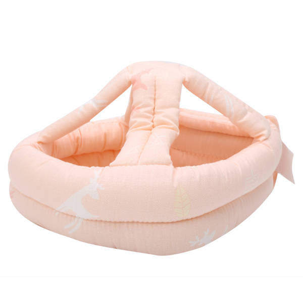 Skyddande babyhatt i tyg, mjuk, antikollision, för småbarn som lär sig gå, säkerhetsskydd för huvudet (rosa)