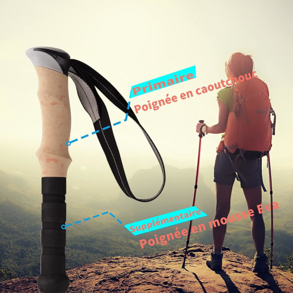 Par justerbare trekkingstave 33-125 cm