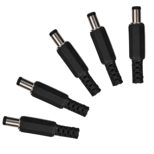 5 st 2,1 mm x 5,5 mm hane DC Power Plug Jack Koaxial kontaktadapter