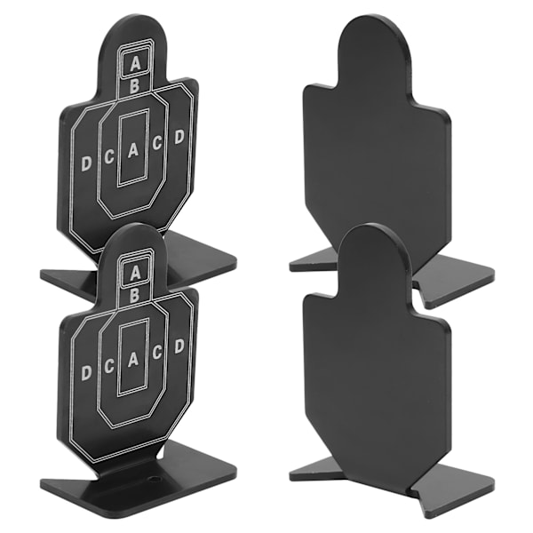 4 st skjutmål i aluminiumlegering, skjutbana, trianställ, inomhusunderhållning, typ B