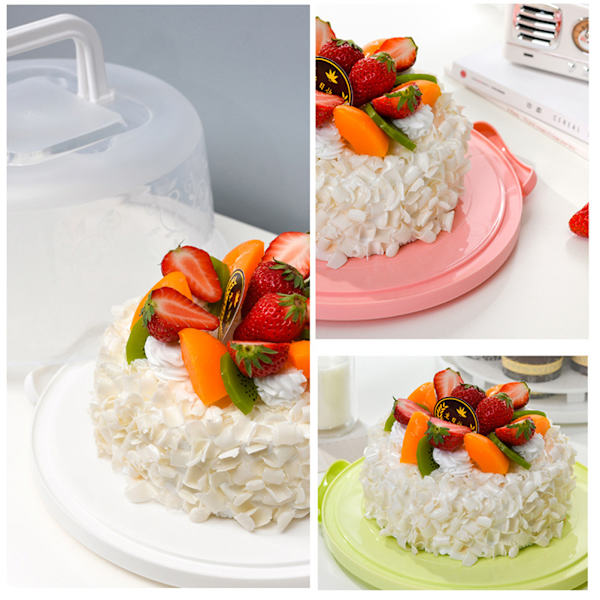 Tårtbärare lock med lock Dessert serveringsfat med handtag Cupcakehållare Pajer Display med bas