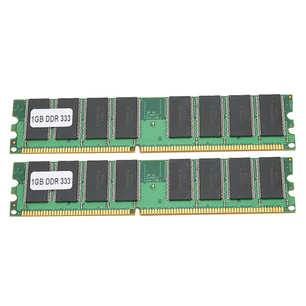 2 Stk Hukommelsesmodul Desktop Computer Dobbeltsidet 16Grain DDR 1GB 333MHZ PC&#8209;2700