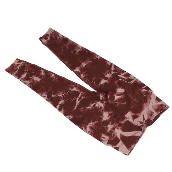 Kvinnor Hög Midja Sömlösa Träning Leggings Tie Dye Andas Rumplyft Gym Yoga Byxor Mörk Brun M