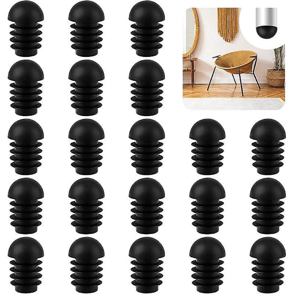 Stolsbensskydd 50 st Runda Ändskydd Stolsbenshylsor Stolsbensskydd Runda Inloppsskydd för Stolsben för att Skydda Möbler (19mm)