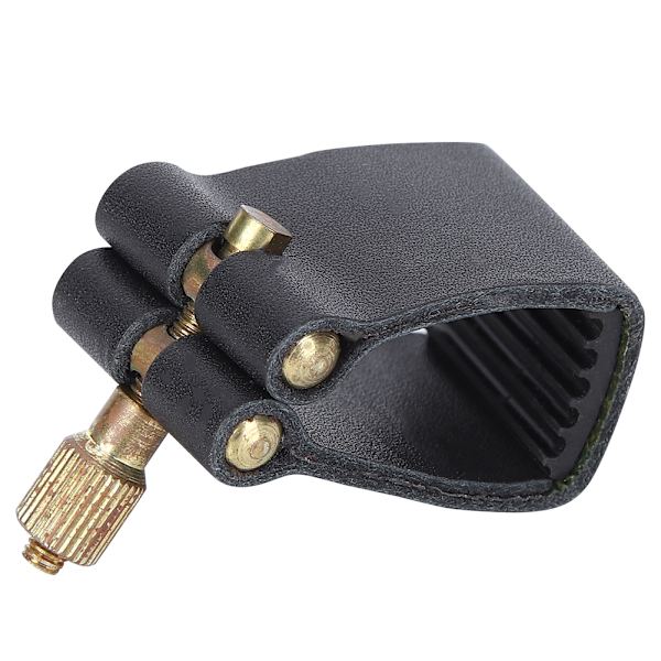 Saxofon Ligatur Sort PU Læder Metal Holdbar Musikinstrument Tilbehør C65 Alt