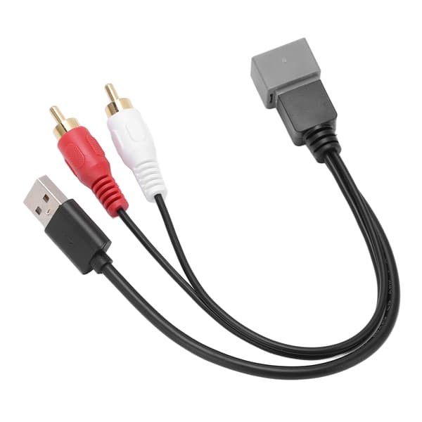 23 cm/9,06 tommer 8-pinners bilstereo USB RCA-adapterkabel erstatning for Nissan Cube Juke Versa